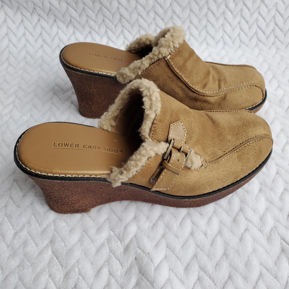 Lower East Side Suede & Sherpa Y2K Mules Size 8.5